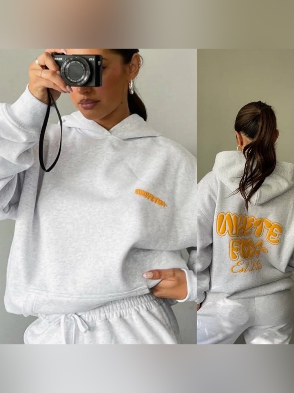 White Fox Making the Most Oversized Hoodie- Grey Marle